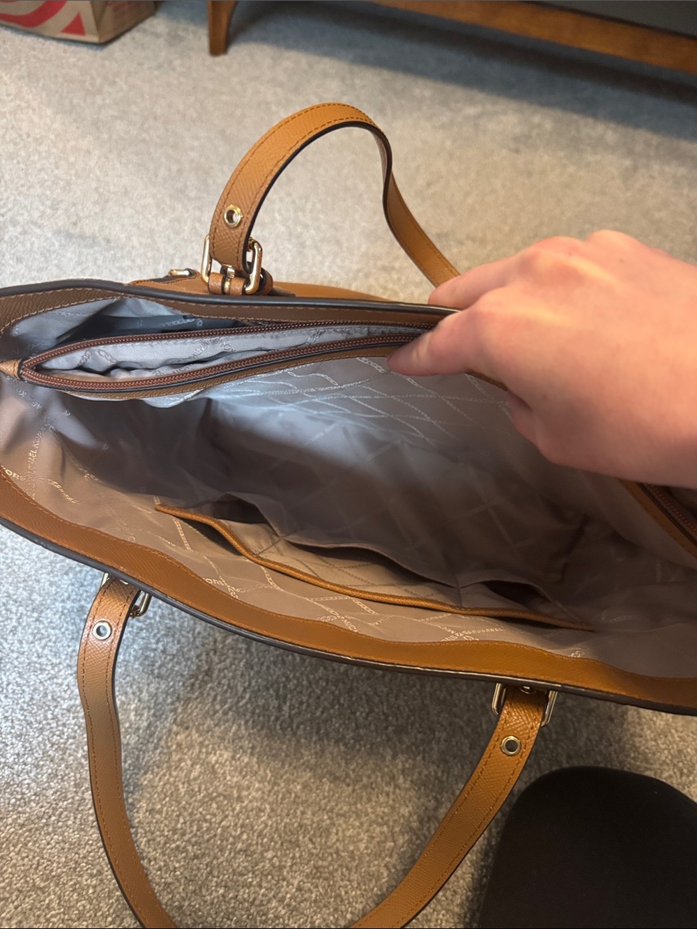 Michael Kors Cognac Saffiano Leather Tote - Picture 4 of 10